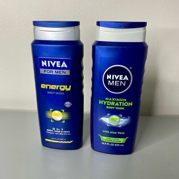 NEW! (2-PACK) Nivea Men Body Wash Mixed Lot Hydration & ENERGY For MEN - Picture 1 of 2